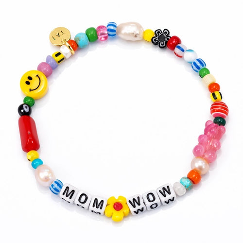 Handmade Beaded Mom Wow Bracelet
