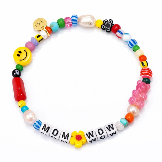 Handmade Beaded Mom Wow Bracelet