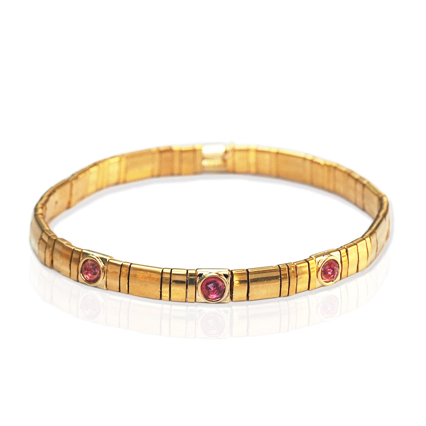Gold Tila Bead Bracelet with Starburst Charms