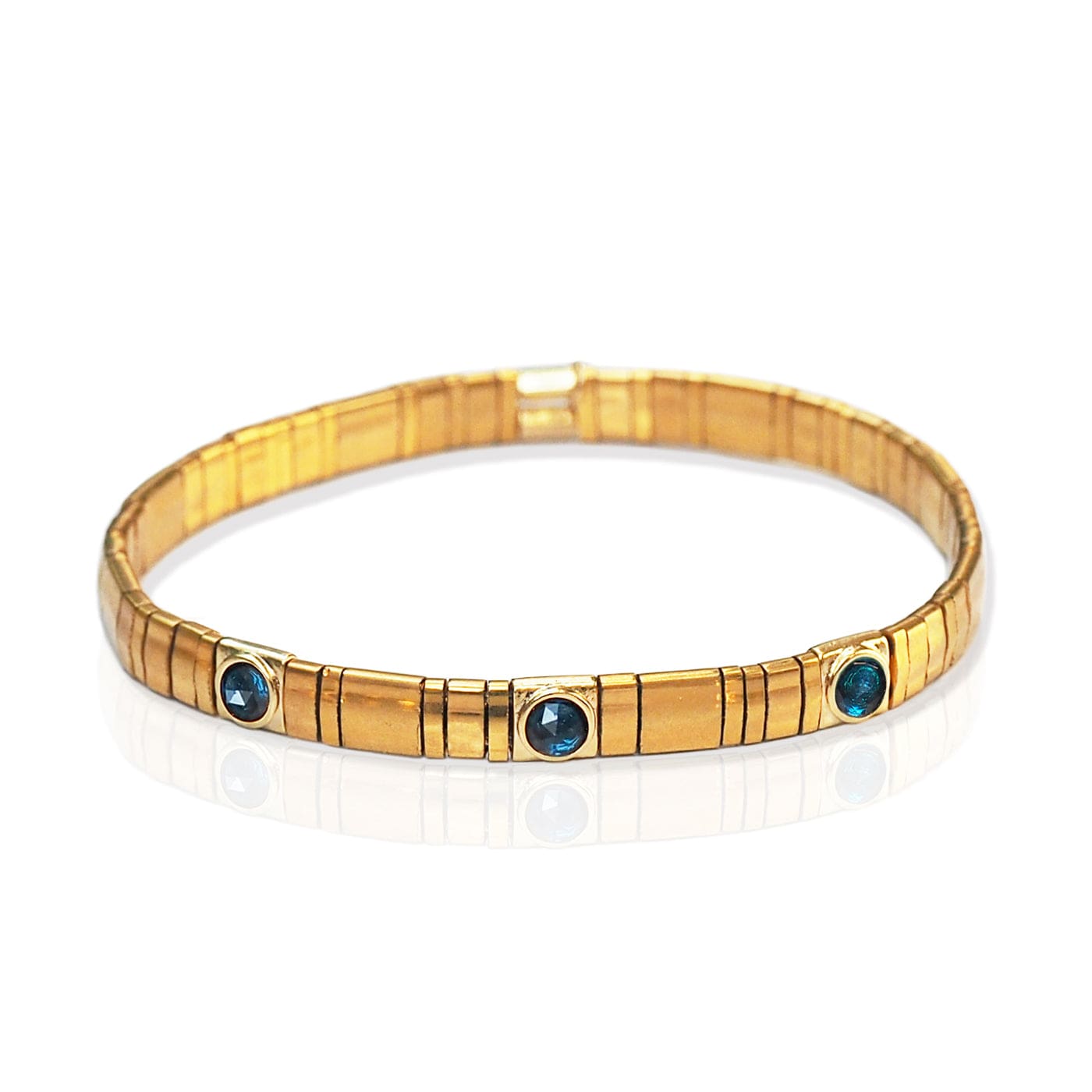 Gold Tila Bead Bracelet with Starburst Charms