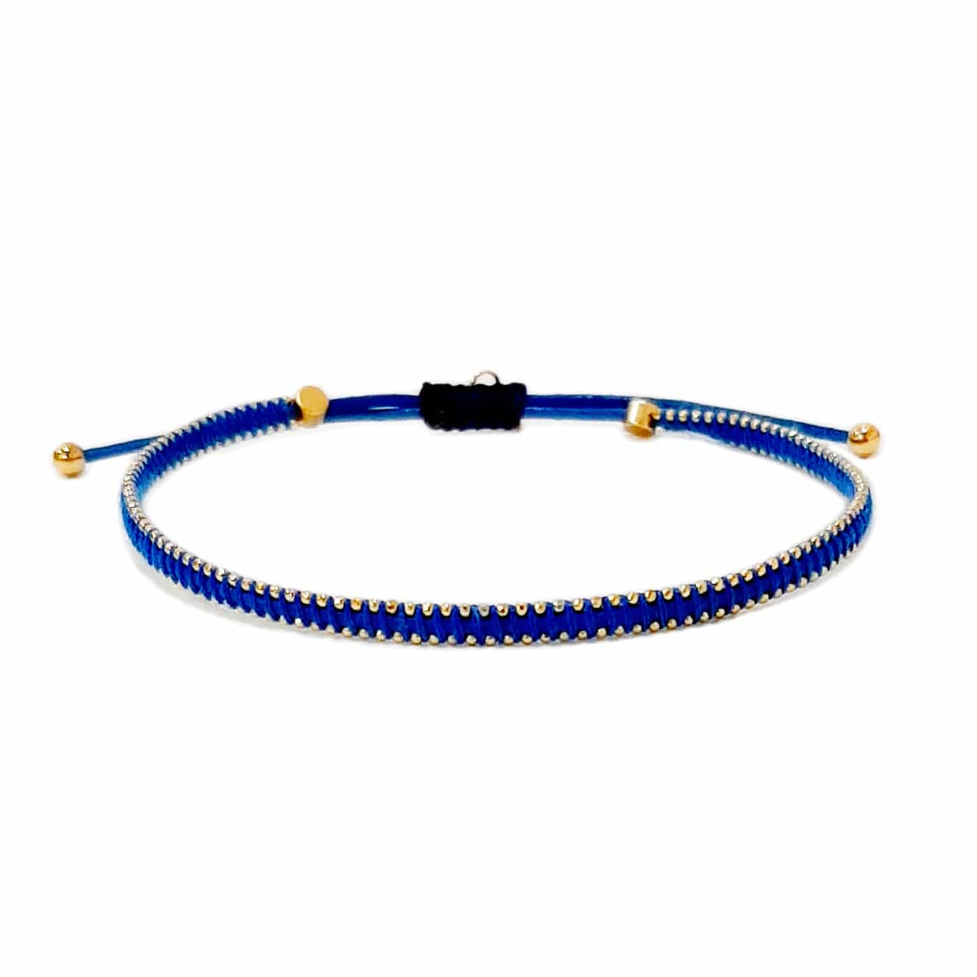 Silk Cord Bracelet with Gold Beaded Detail
