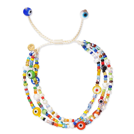 Handmade Lamai Evil Eye Beaded Bracelet