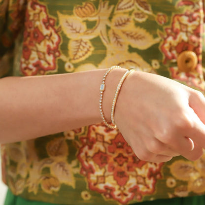 White Opal Pavé Cuff Bracelet