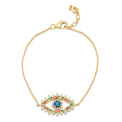 Opal Evil Eye Chain Bracelet