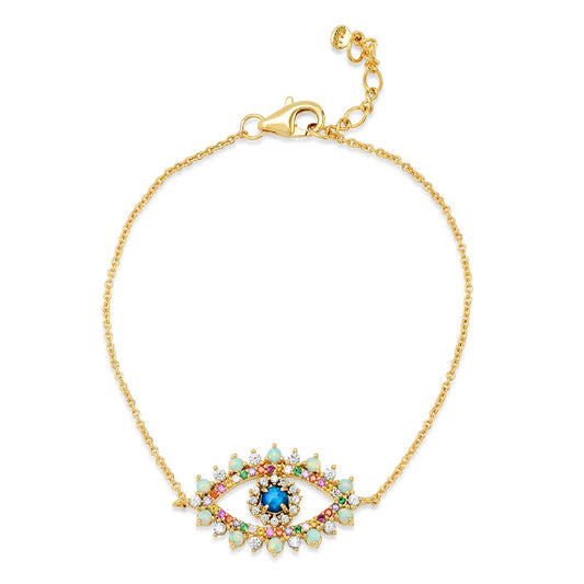 Opal Evil Eye Chain Bracelet