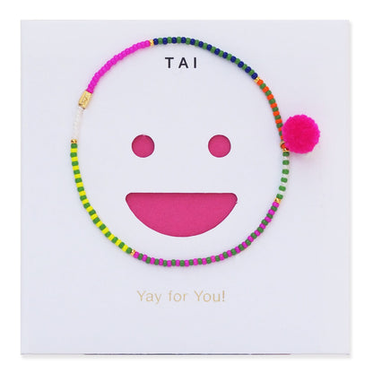 Pom Bead Elastic Bracelet