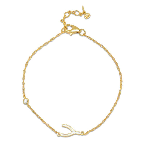 Wishbone Charm Chain Bracelet