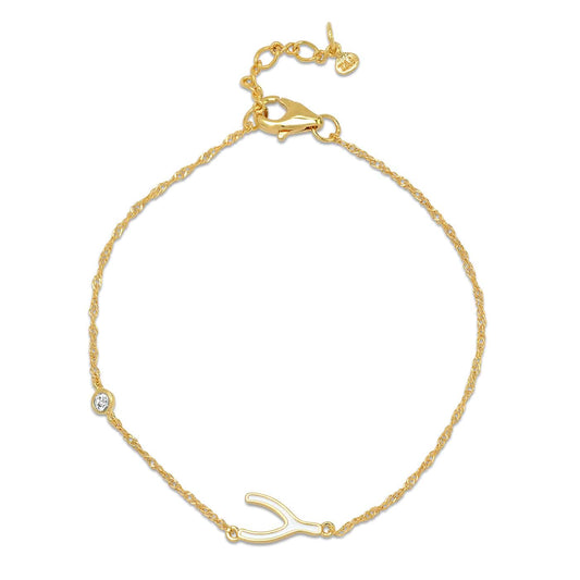 Wishbone Charm Chain Bracelet