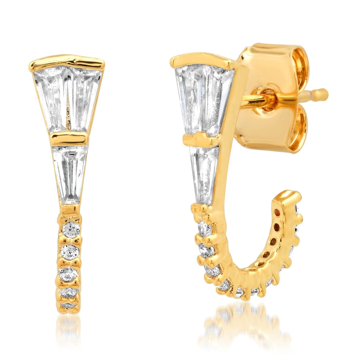 Art Deco Huggie Studs