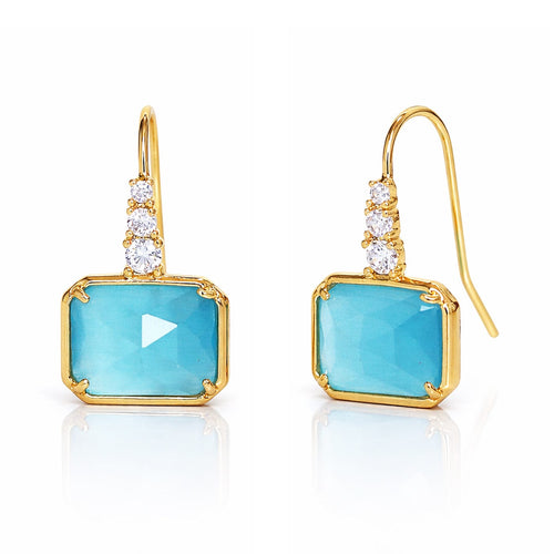 Blue Crystal Drop Earrings