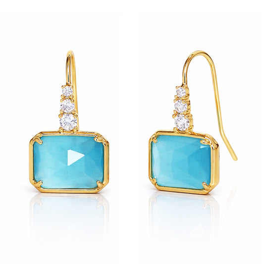 Blue Crystal Drop Earrings