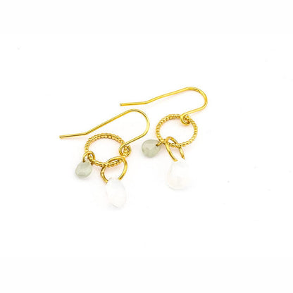 Circle Ring Earring With Multiple Stones