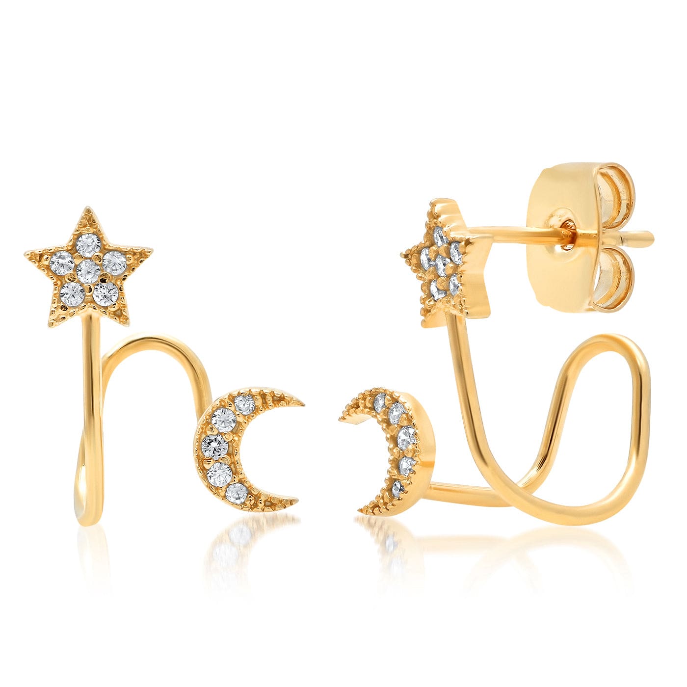 Star And Moon Ear Huggie