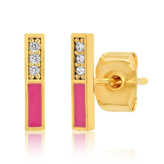 Domino Bars With Cz Studs
