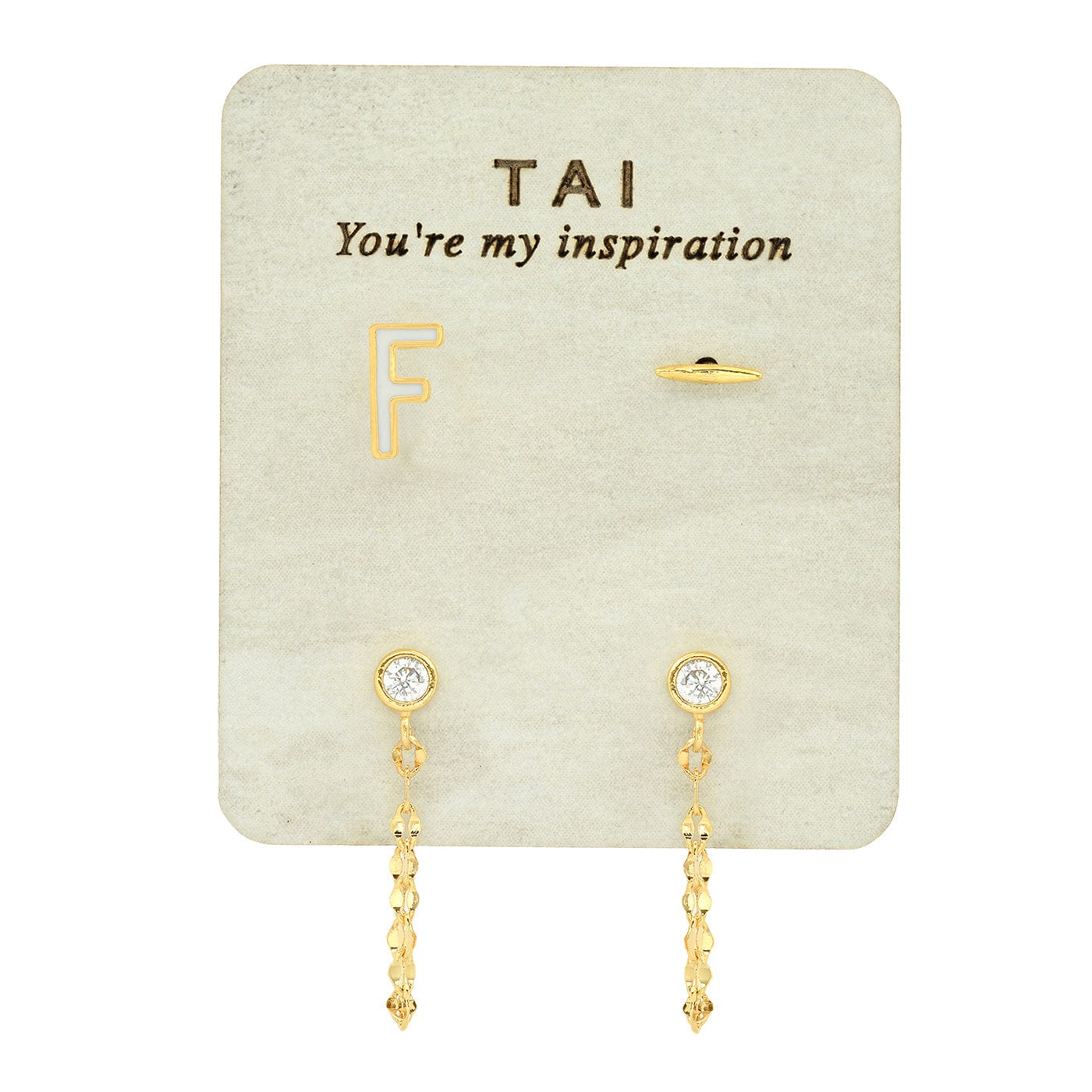 Enamel Monogram Stud Set
