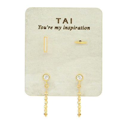 Enamel Monogram Stud Set