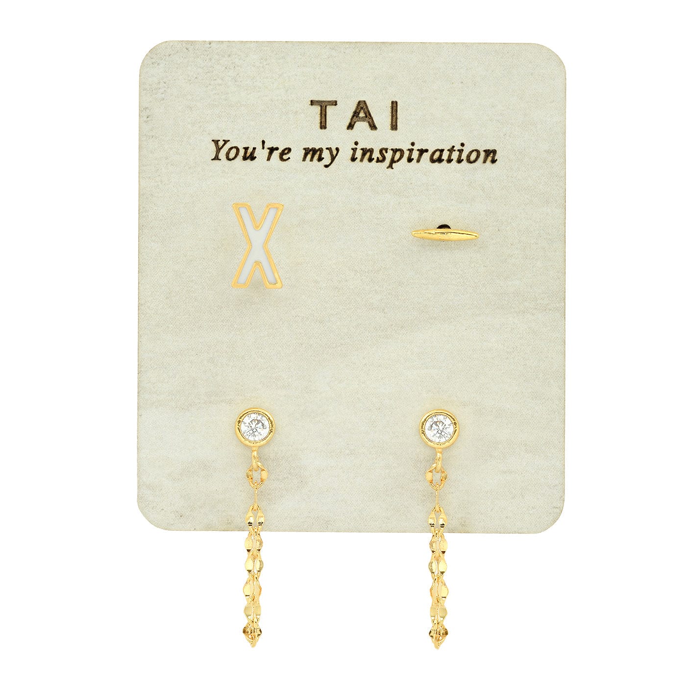Enamel Monogram Stud Set