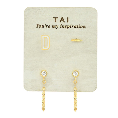Enamel Monogram Stud Set