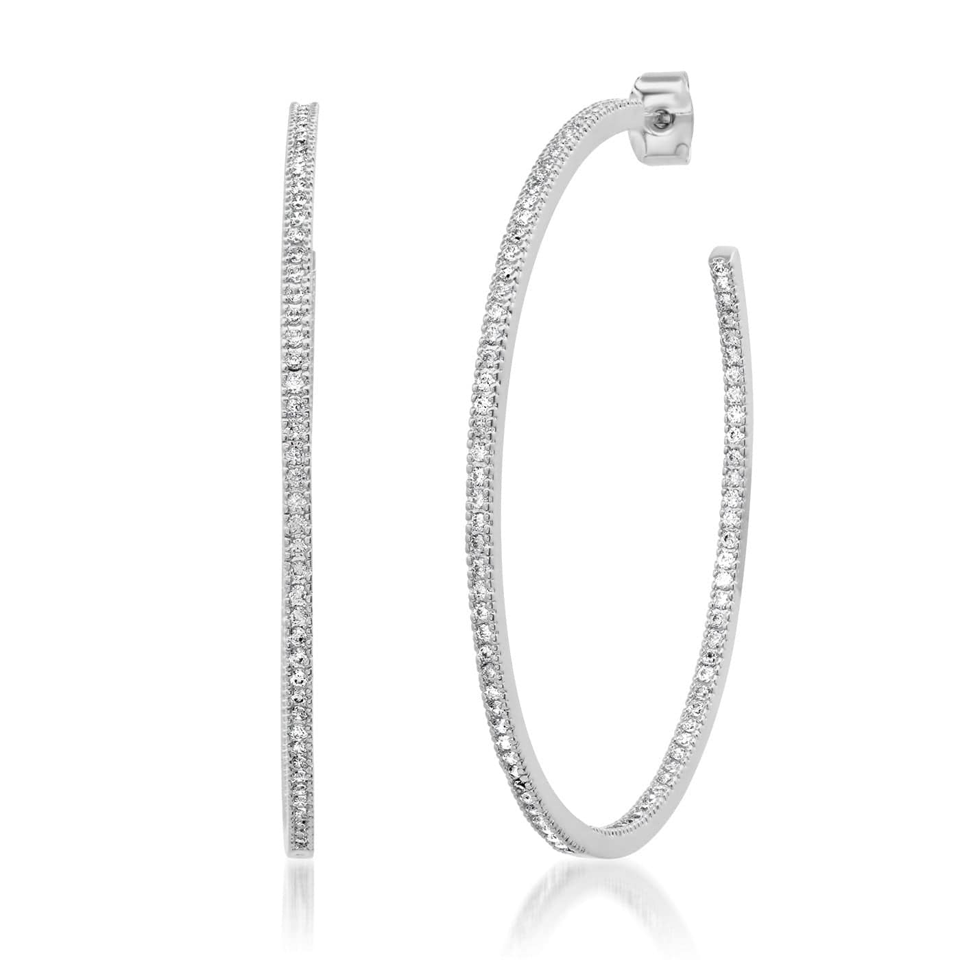 Extra Large Pave CZ Hoops