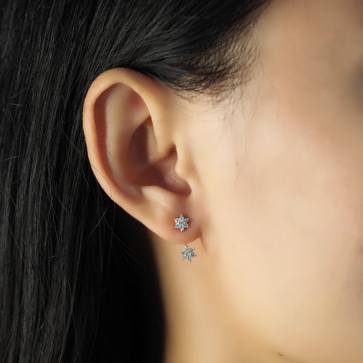 Flower CZ Ear Jacket