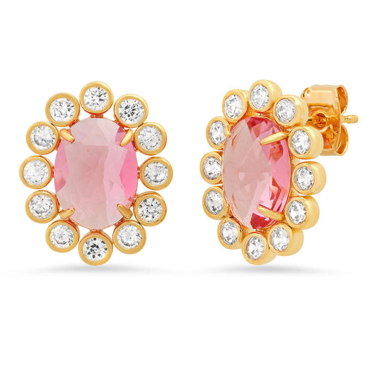 Flower Studs with Rose Center