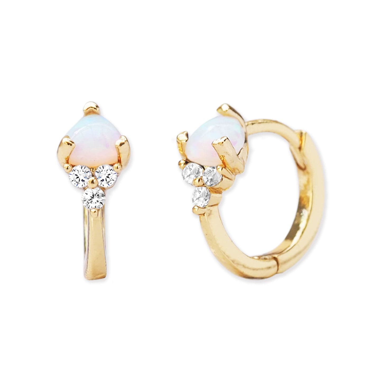 Gemstone Trio Huggie Hoop Earrings