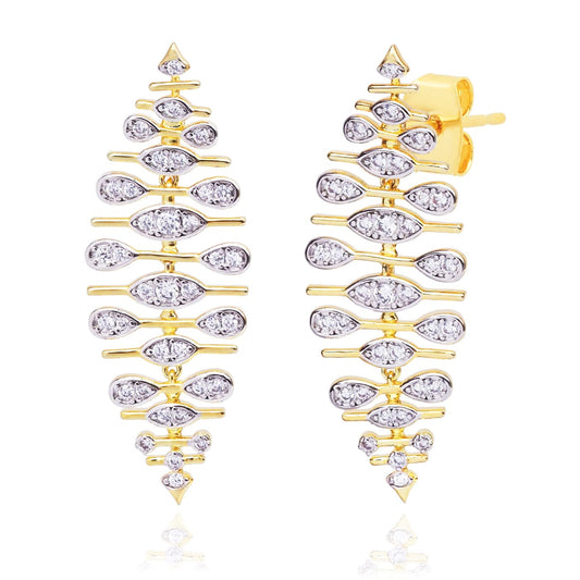 Gold CZ Drop Earrings