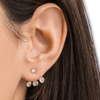 Gold- Moon Glass Earrings