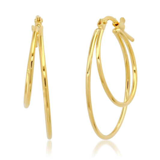 Gold Vermeil High Low Split Hoop
