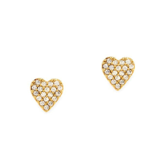 CZ Heart Stud Earrings