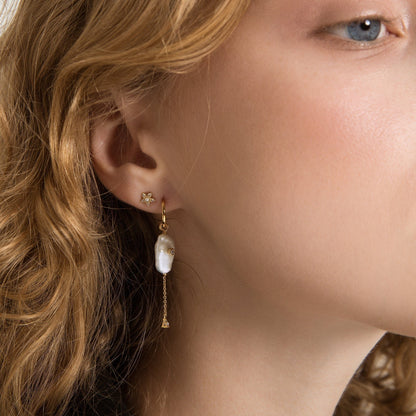 Iridescent Pearl Drop Earrings
