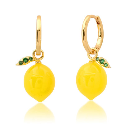 Lemon Zest Huggie Earrings