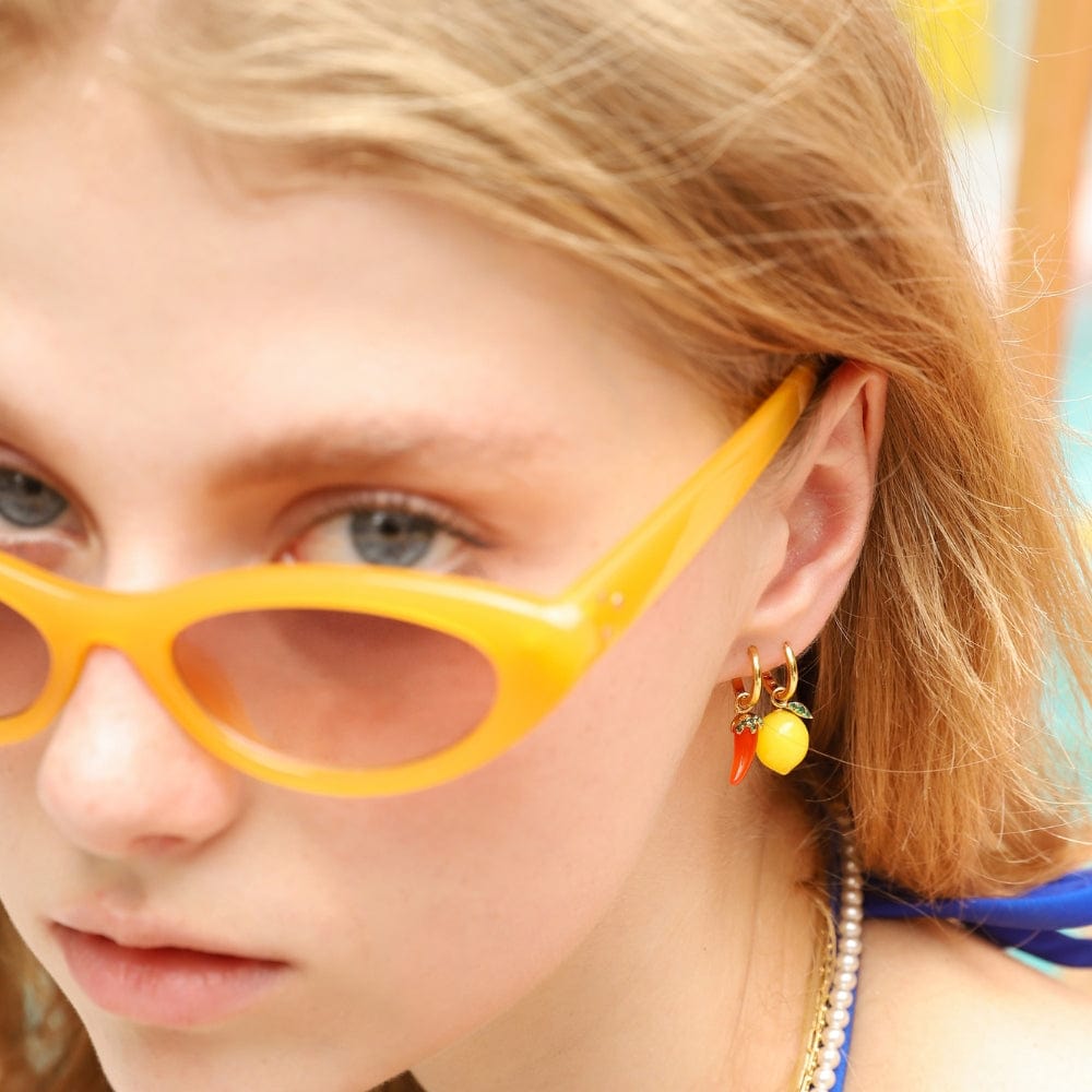 Lemon Zest Huggie Earrings