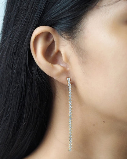 Long Linear CZ Earrings