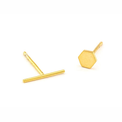 Mismatched Hexagon Stick Studs