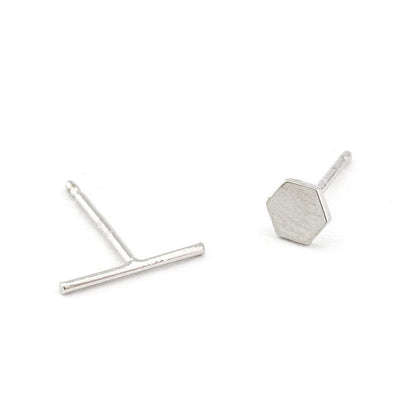Mismatched Hexagon Stick Studs