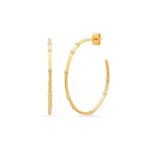 Open Hoops With CZ Accents