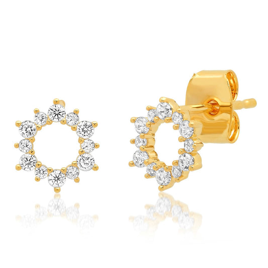 CZ Open Circle Stud Earrings