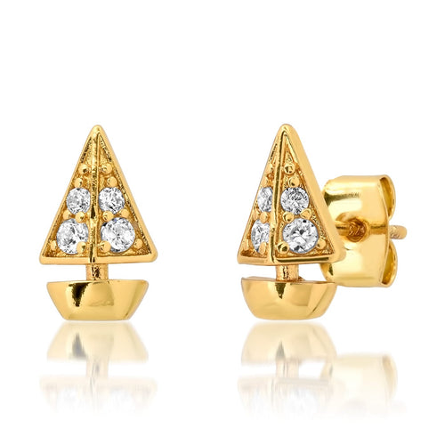Pavé Sailboat Stud Earrings