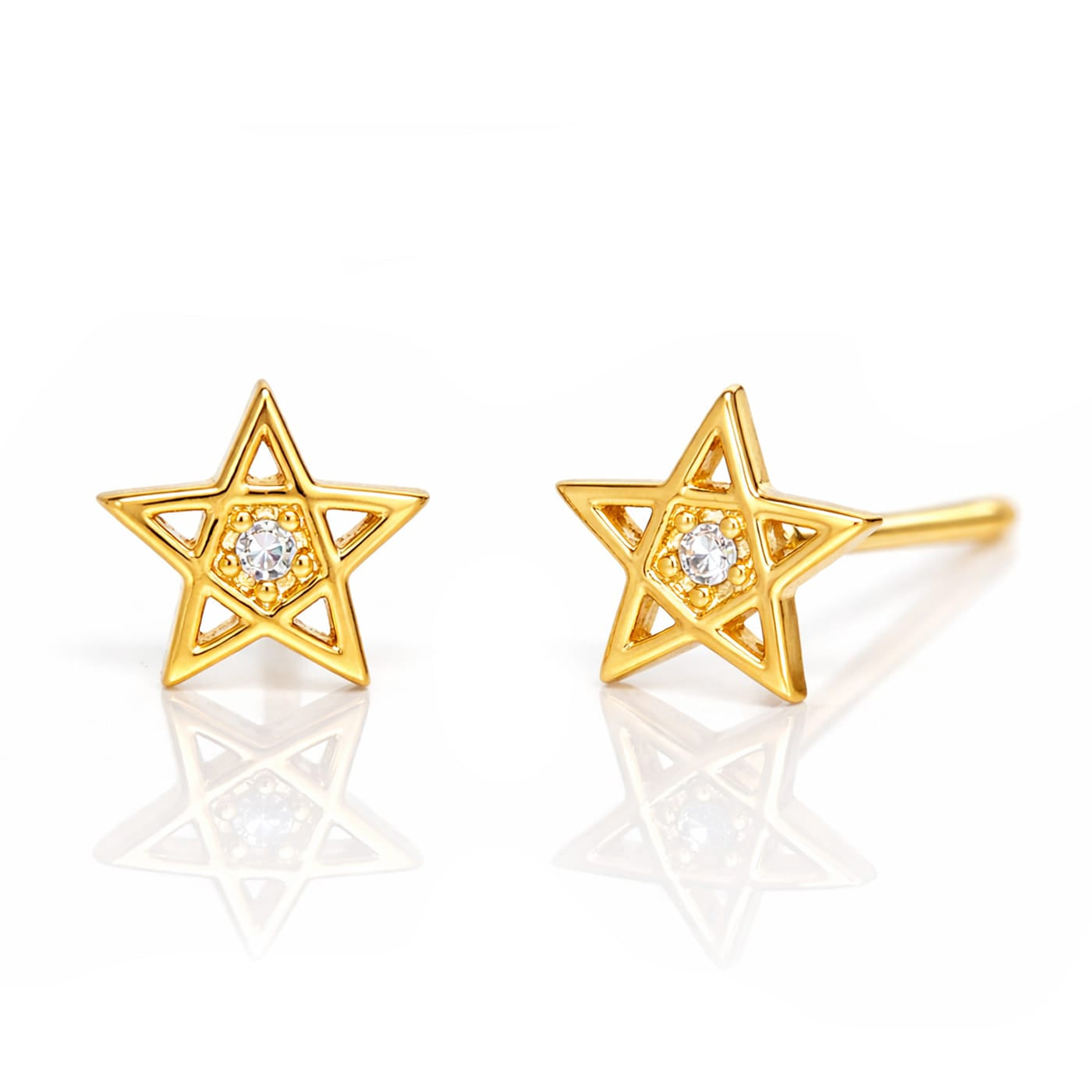 Star Stud with CZ Accent