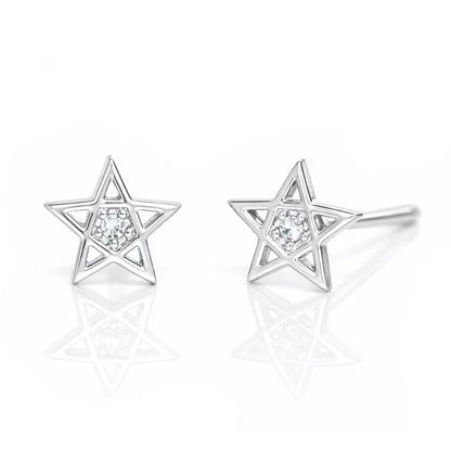 Star Stud with CZ Accent