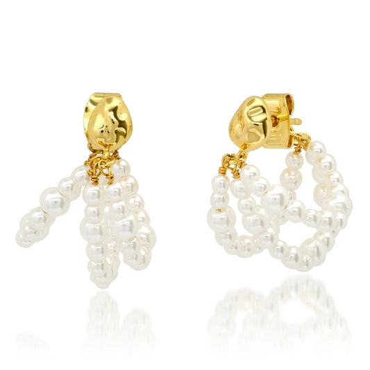 Triple Pearl Drape Earrings