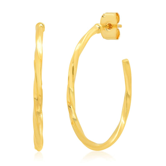Twisted Gold Hoop Earring
