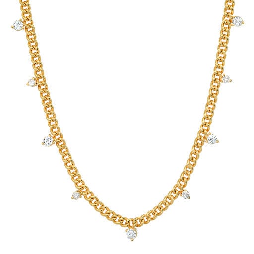 Statement Curb Chain with Sparkle Drops