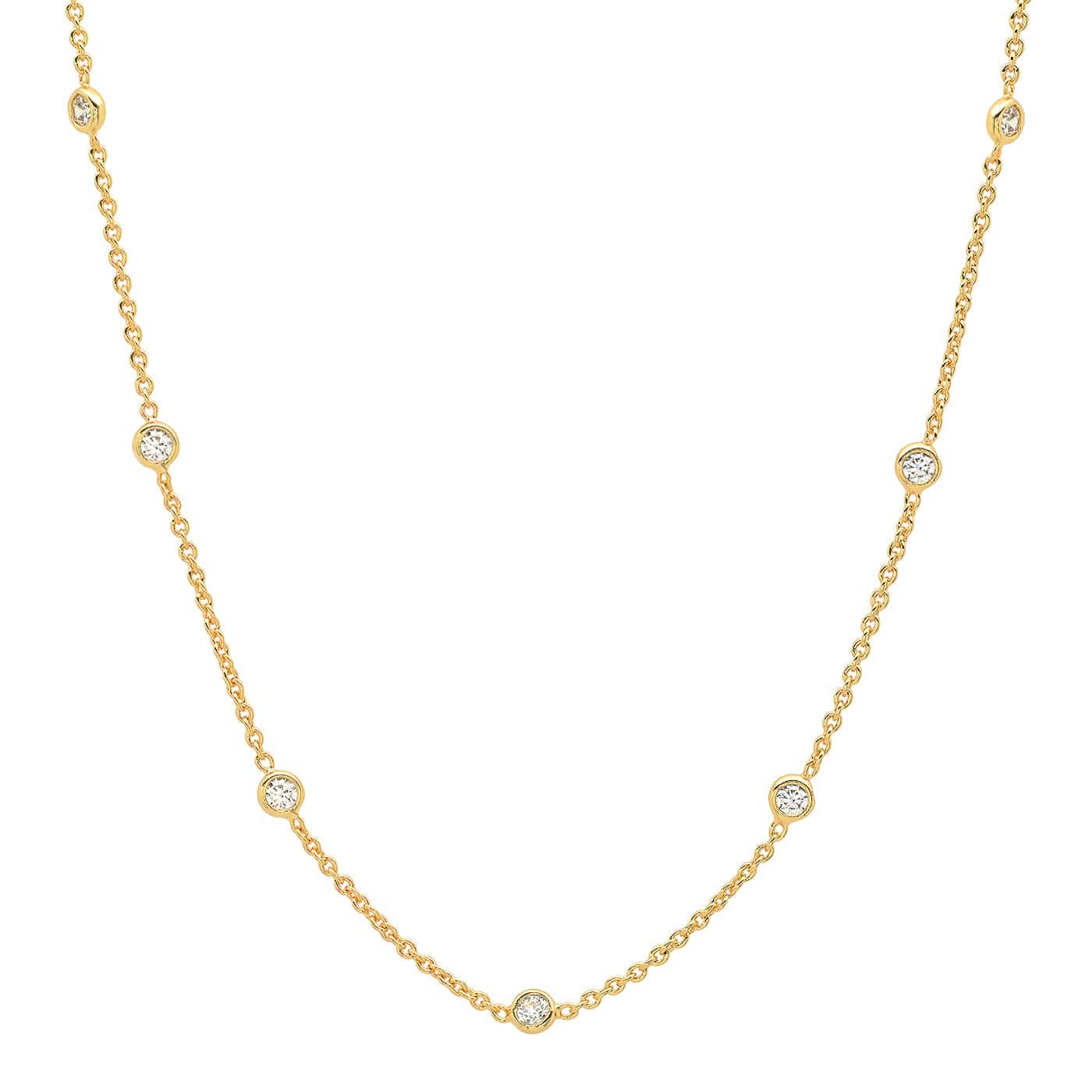 CZ Bezel Station Necklace