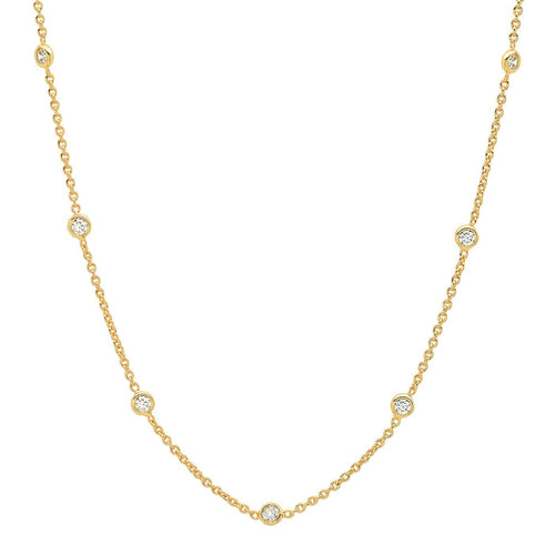 CZ Bezel Station Necklace