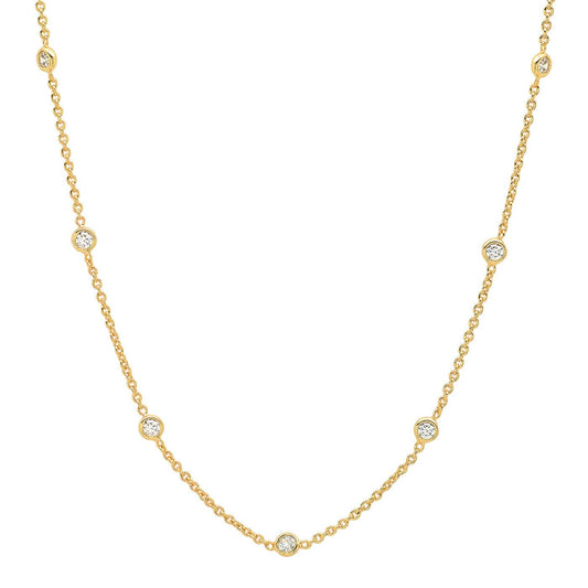 CZ Bezel Station Necklace
