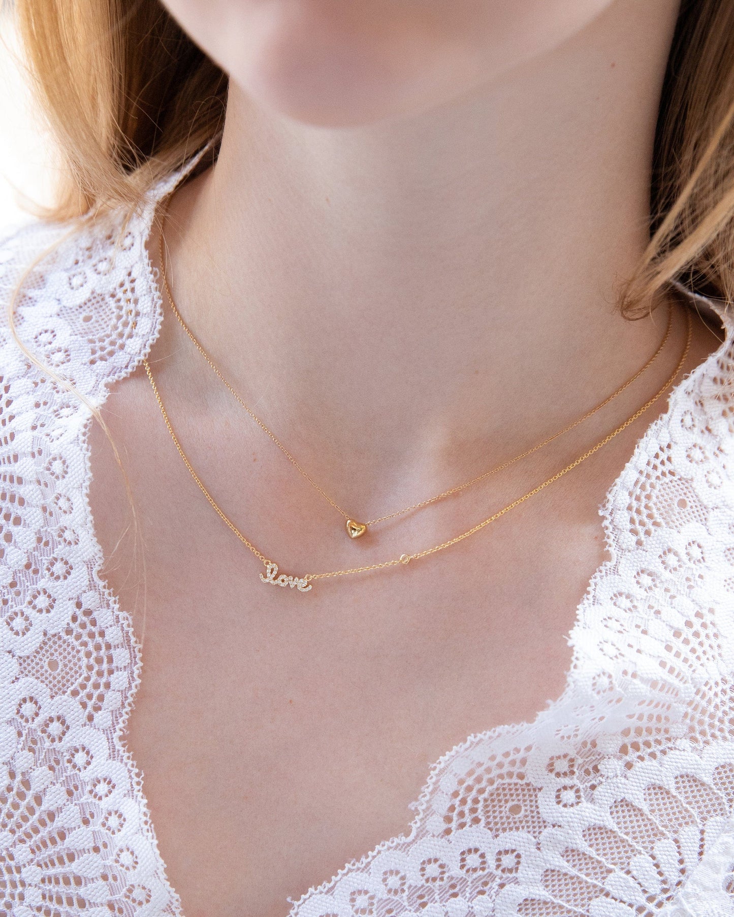 CZ Love Pendant Necklace
