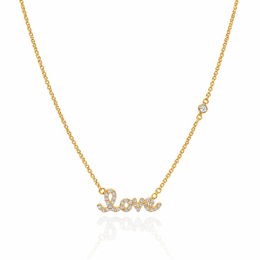 CZ Love Pendant Necklace