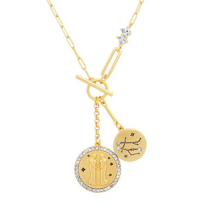 Double Coin Zodiac Necklace